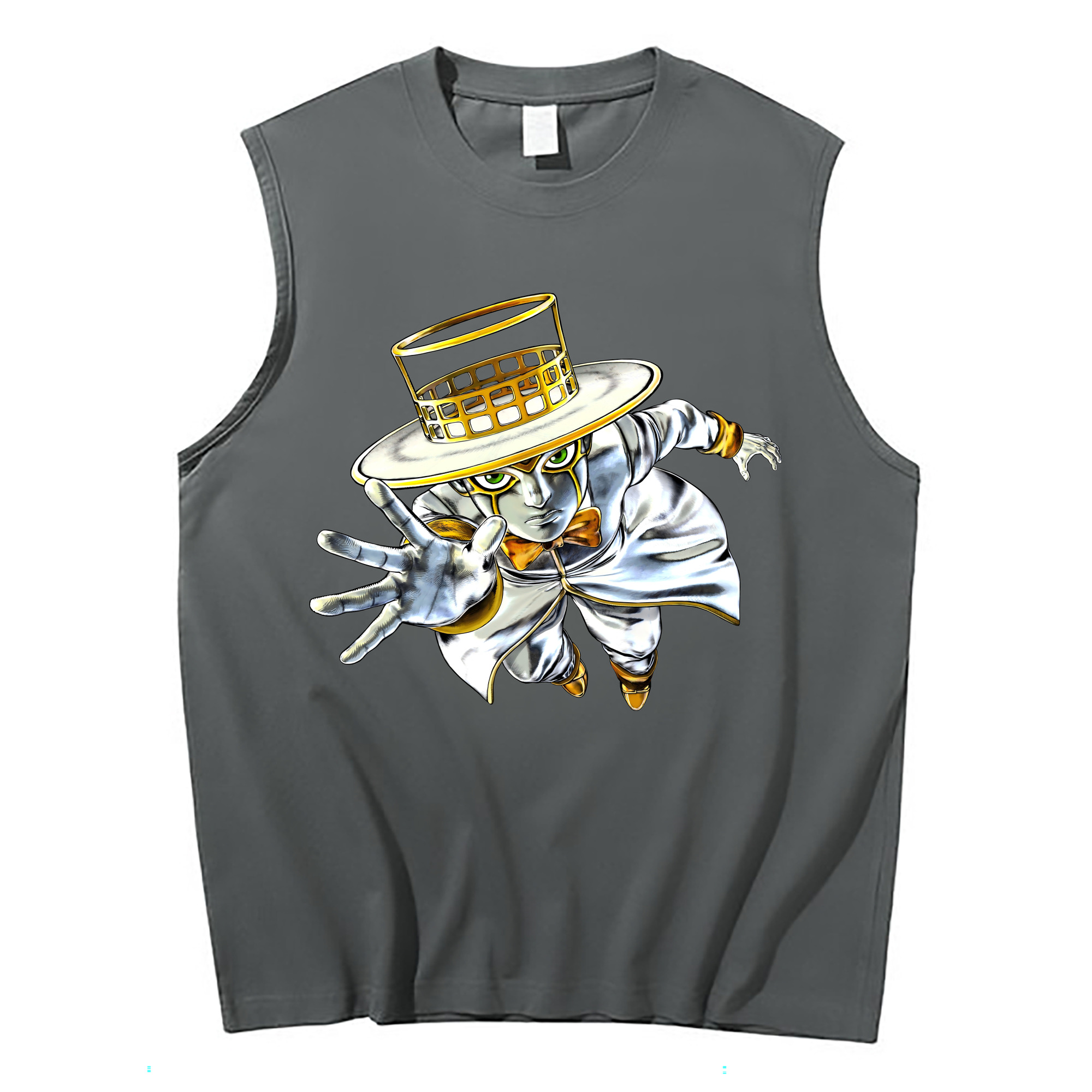 （画像用） ジョジョの奇妙な冒険 岸辺 露伴（きしべ ろはん） JoJo's Bizarre Adventure Rohan Kishibe コットン100％タンクトップ（フロントプリント）